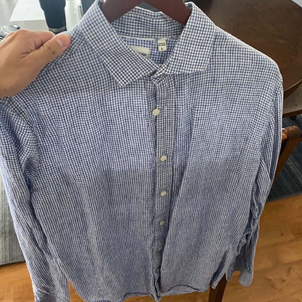Light blue large Morano linen shirt